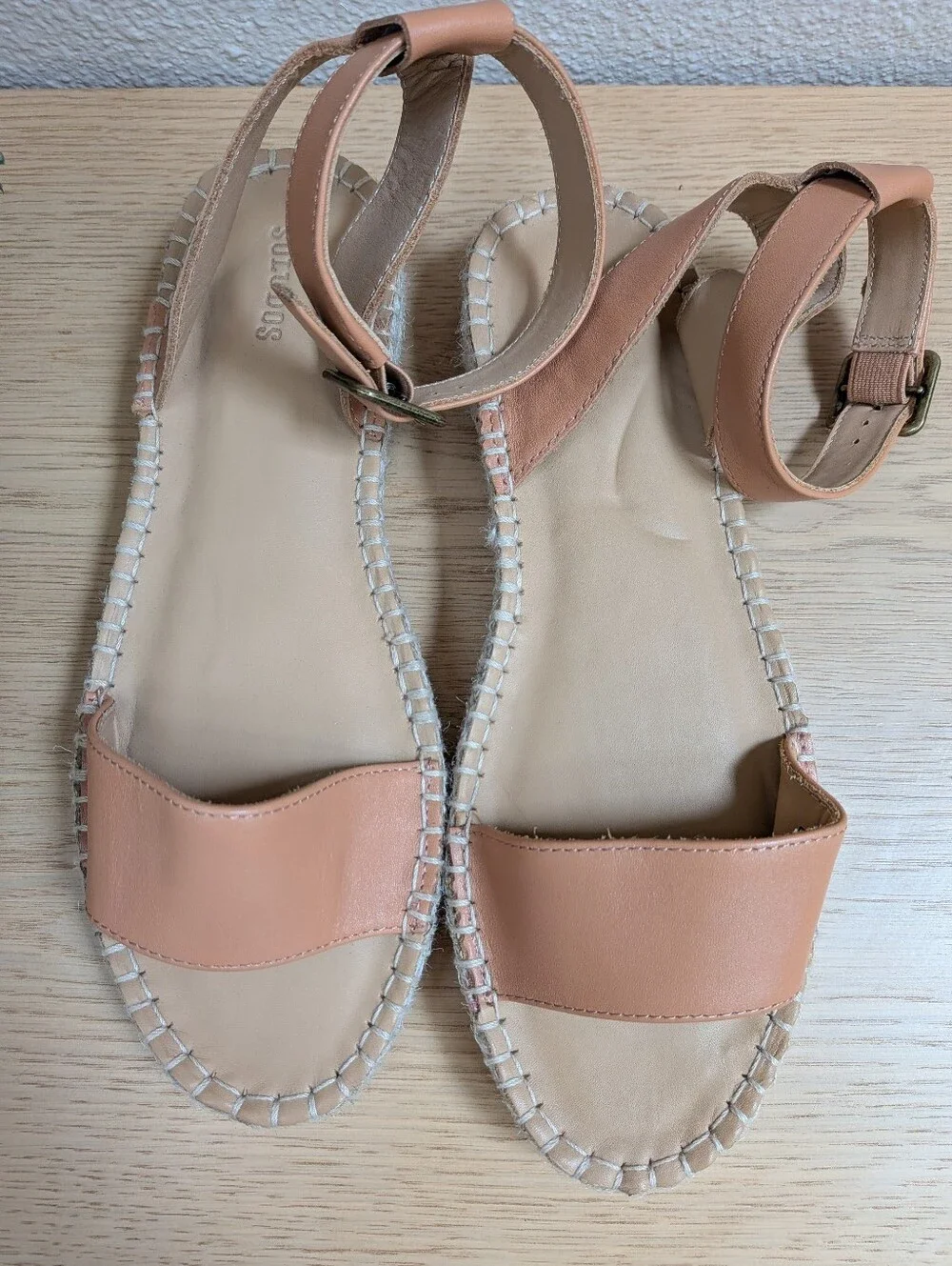 NEW Soludos Cadiz Brown Leather Espadrille Platform Sandals Size 9